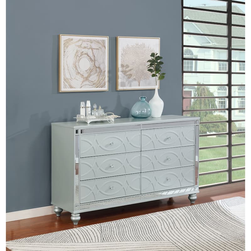 Gunnison 6-drawer Dresser Silver Metallic