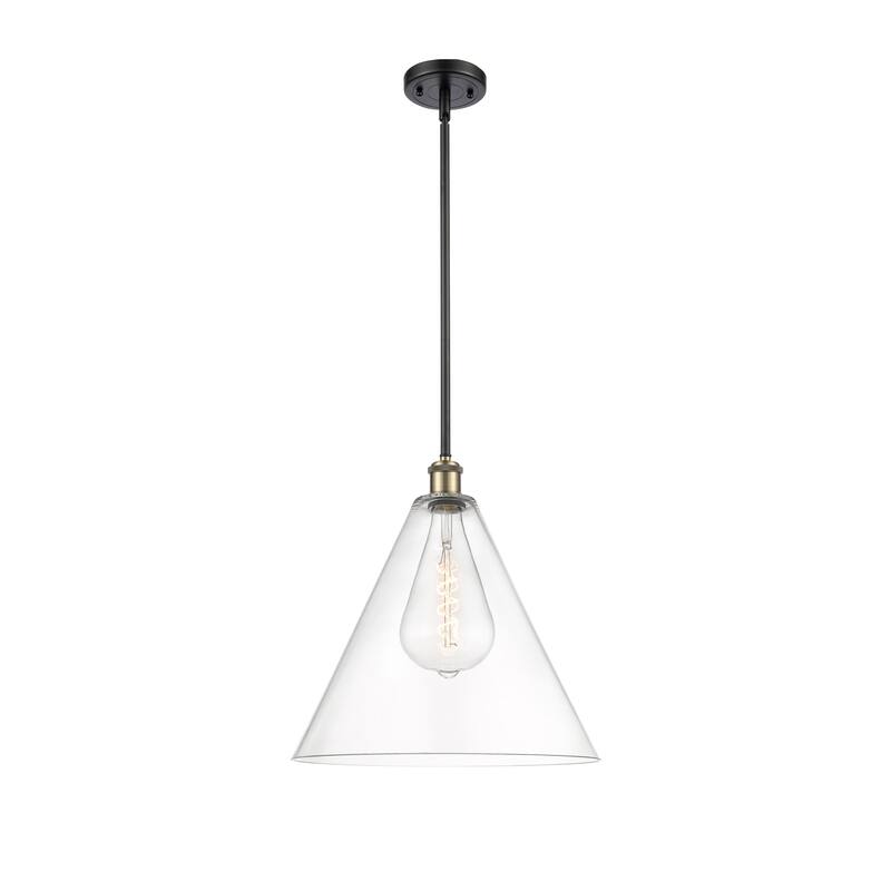 Innovations Lighting Berkshire 1 Light 16" Pendant - Clear/Black Antique Brass