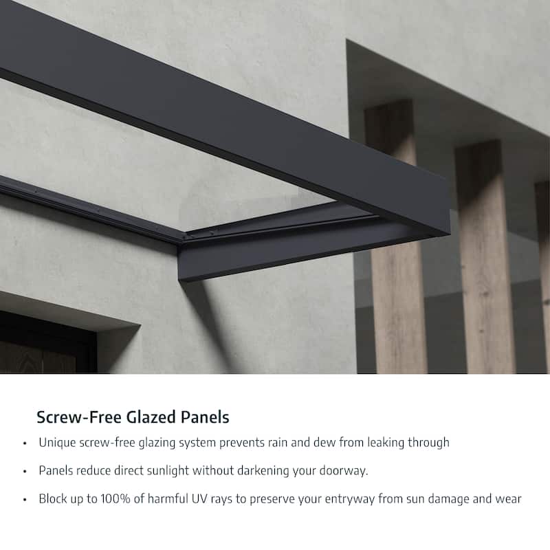 Neo 2.5 ft. Gray/Diffused Door and Window Awning series