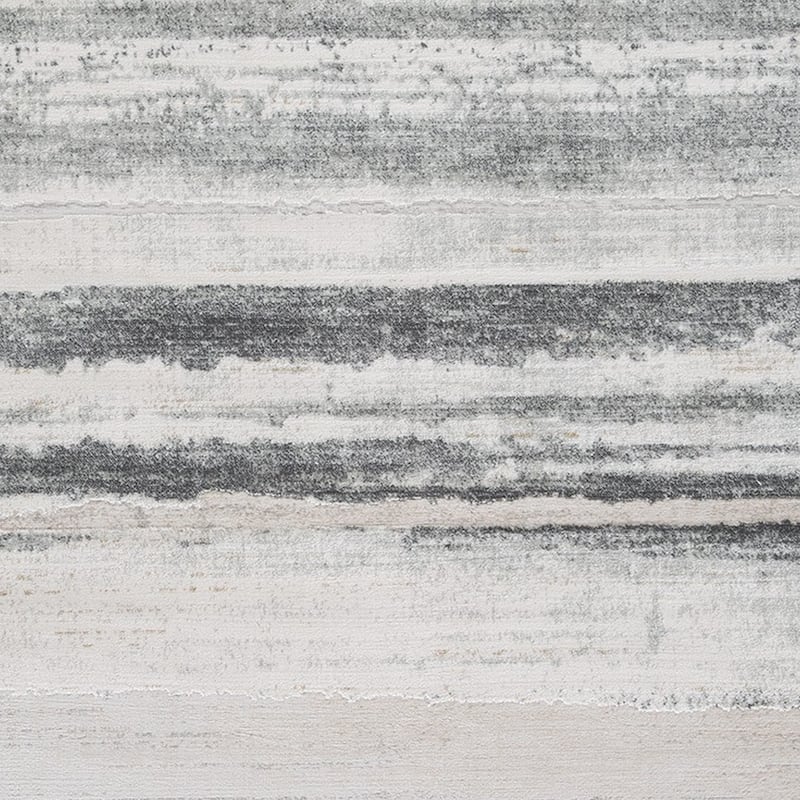 Oxy 8 x 10 Modern Area Rug, Clean Abstract Design, Soft Fabric, Gray, Gold - 8 x 10