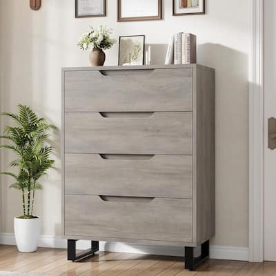 Farmhouse 4 Drawer Dresser for Bedroom, Living Room, Hallway