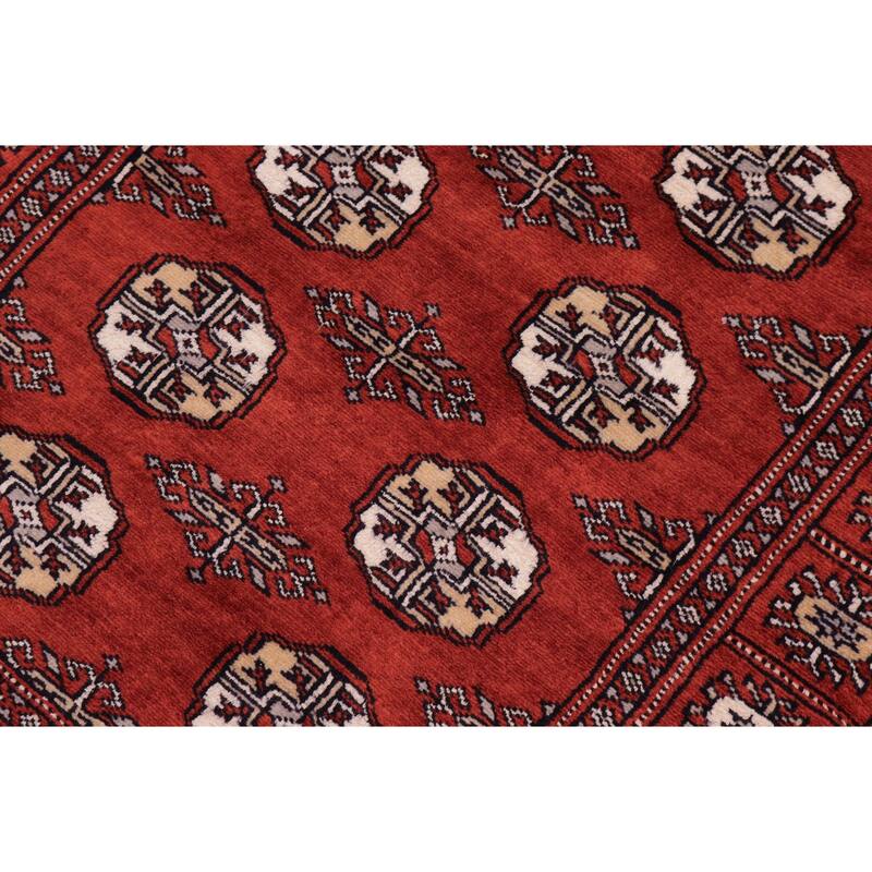 Rustic Bokhara Farrell Rust/Beige Hand Knotted Wool Runner - 2'7'' x 11'7''