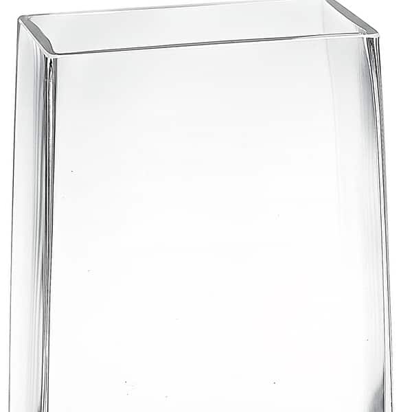 9 Clear Glass Rectangle Handmade Vase 9 Clear Glass Rectangle Handmade Vase