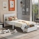 preview thumbnail 28 of 34, Wood Platform Bed with Under-Bed Drawer White - Twin