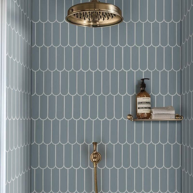 Ackland AKM-P-12X12SCG-CA 12" x 12" Porcelain Wave Floor and Wall - Blue Maris