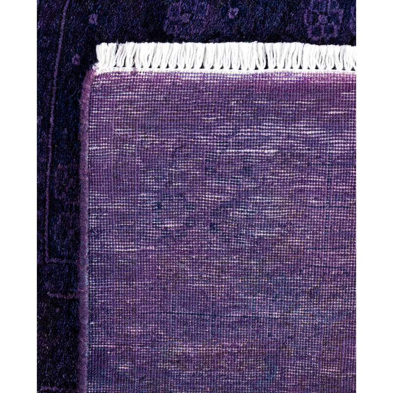 Overdyed One-of-a-Kind Hand-Knotted Area Rug - Purple - 2' 7" x 14' 8"