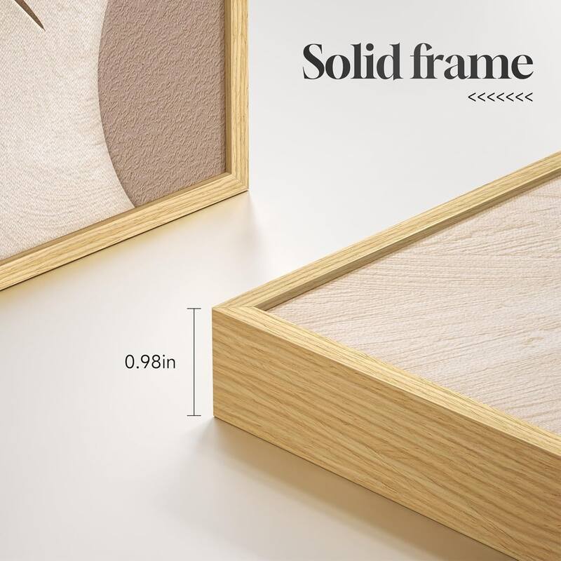 Set of 2 Tan and Cream Beige Canvas Prints Paintings Artwork