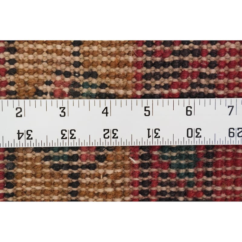 Hand Knotted Oriental 100% Wool Carpet Traditional Tribal Pink Ardebil Runner Rug - 9' 6'' X 3' 6''