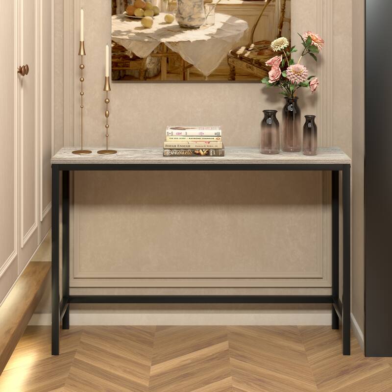 Modern 41.5 Inch Multifunctional Console Table with Sturdy Metal Frame