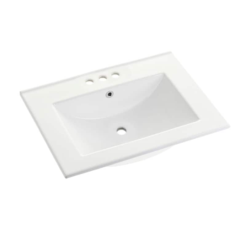 Kingston Brass Ultra Modern 24" Ceramic Vanity Top - White - Painted