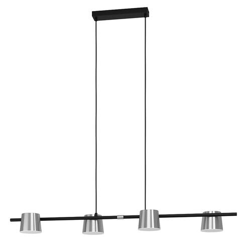 Altamira - 4-Light Linear Pendant - Structured Black Finish - Matte Nickel Shade