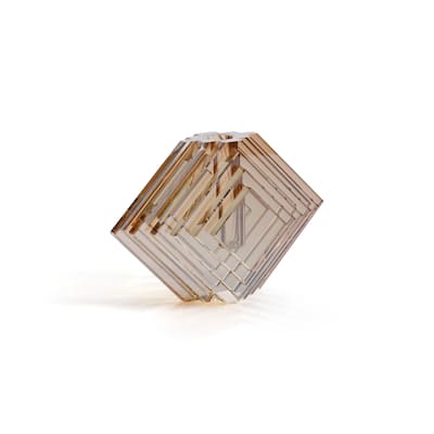 Crystal Glass Vase with Stacked Concentric Diamond Motif
