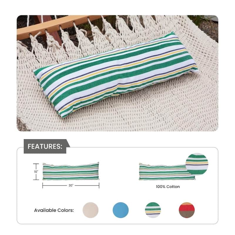 Acapulco Outdoor Patio Pillow Cotton Hammock Cushion - 10 x 30 Inches