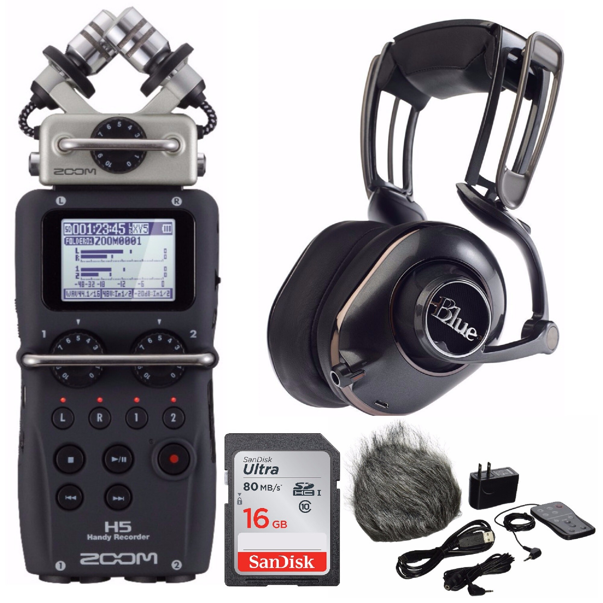 Shop Zoom H4n Pro Four Track Audio Recorder And Headphones Bundle Black Overstock 31624586