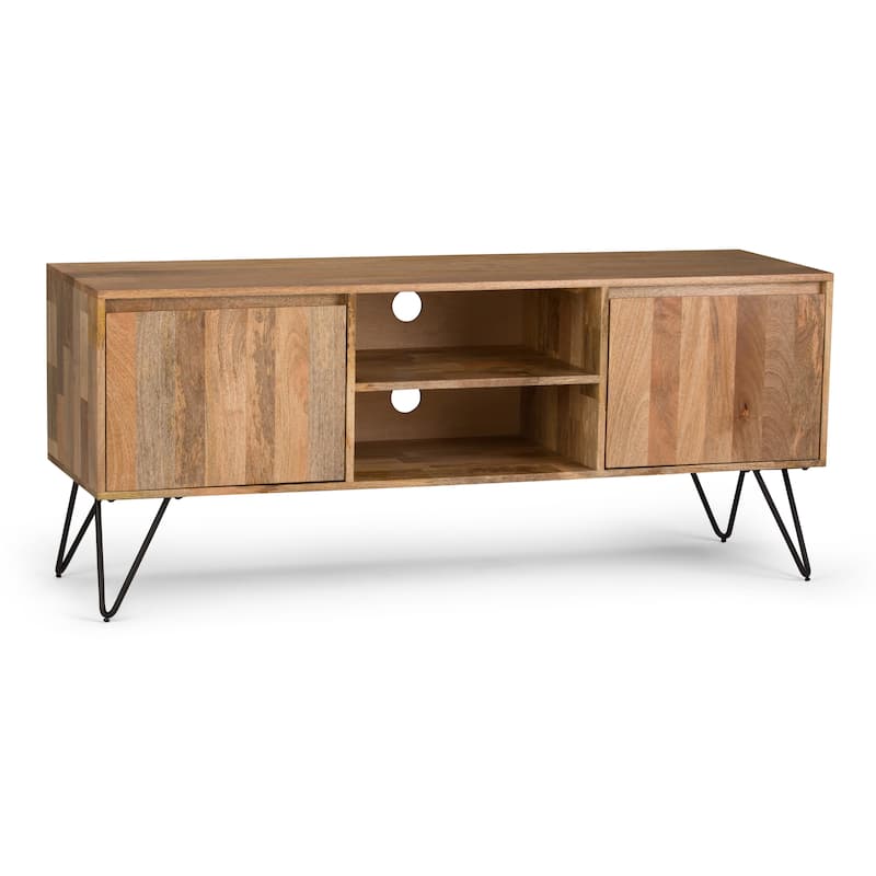 WYNDENHALL Moreno 60 inch Wide Industrial TV Media Stand For TVs up to 65 inches - 60"w x 18"d x 25" h
