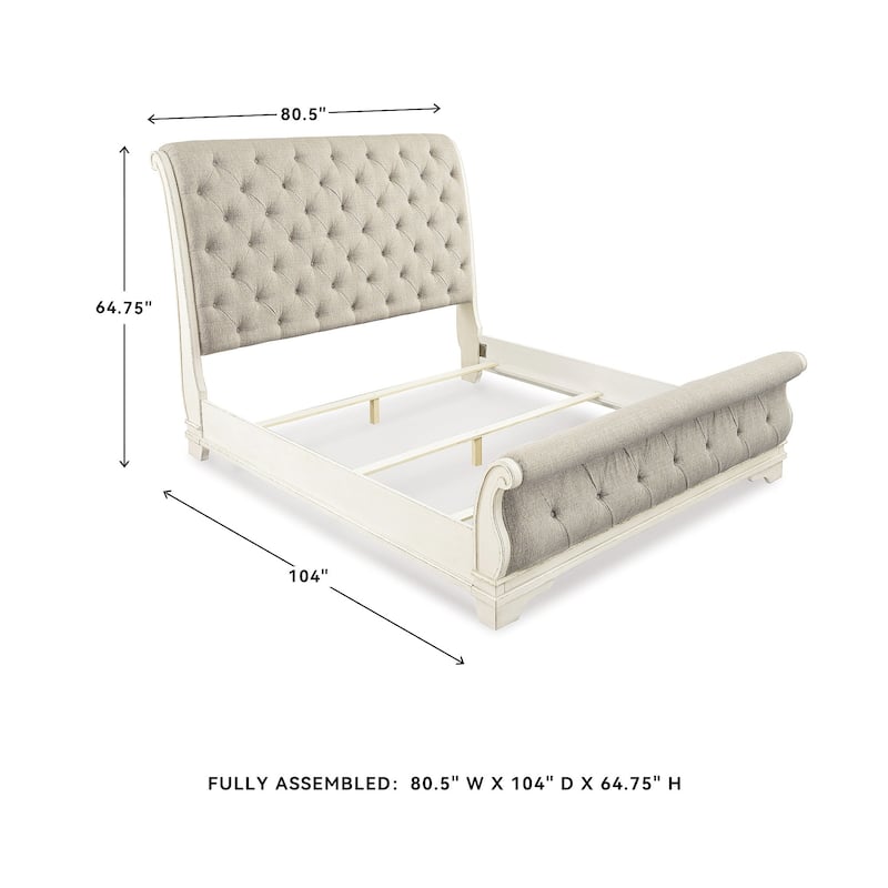 Signature Design by Ashley Realyn White/Gray Sleigh Bed