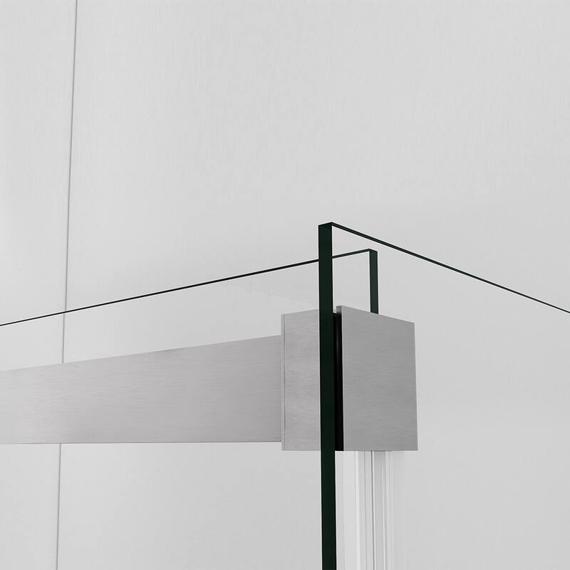 Spezia 48" W x 76" H Frameless Shower Enclosure in Brushed Nickel - 48" W x 76" H
