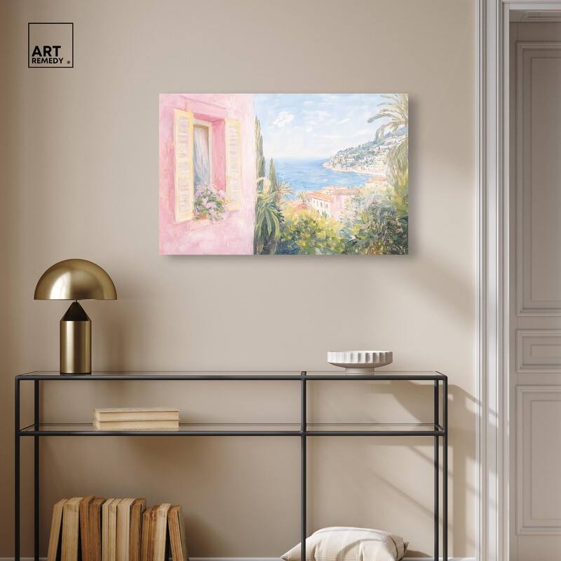 Mediterranean Pink Canvas by Art Remedy, Gallery Wrapped
