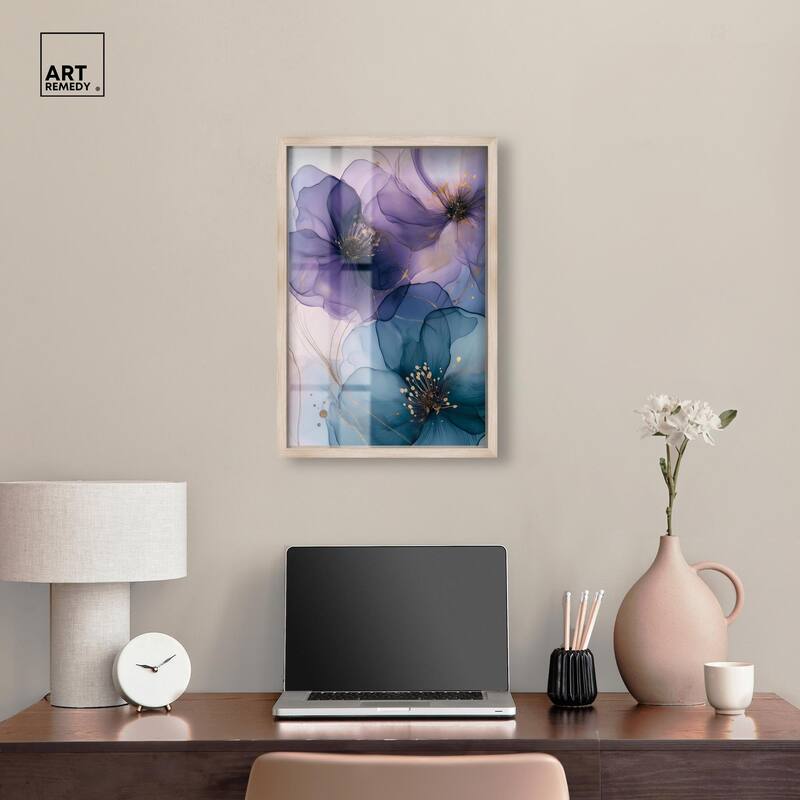 Gilded Cyanescence II Shadowbox by Art Remedy