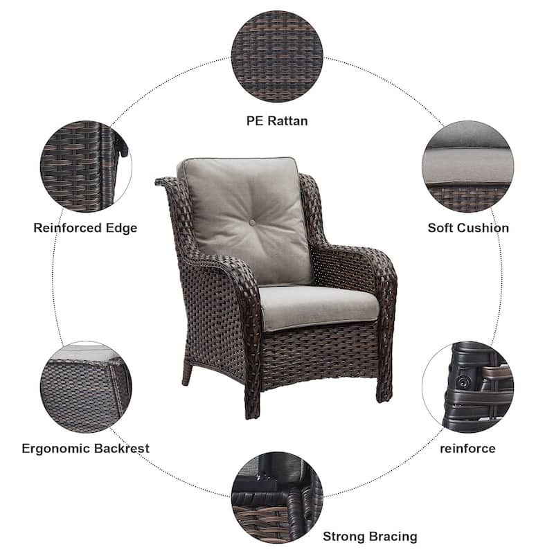 Gymojoy Patio Club Chair All-Weather Rattan Chair