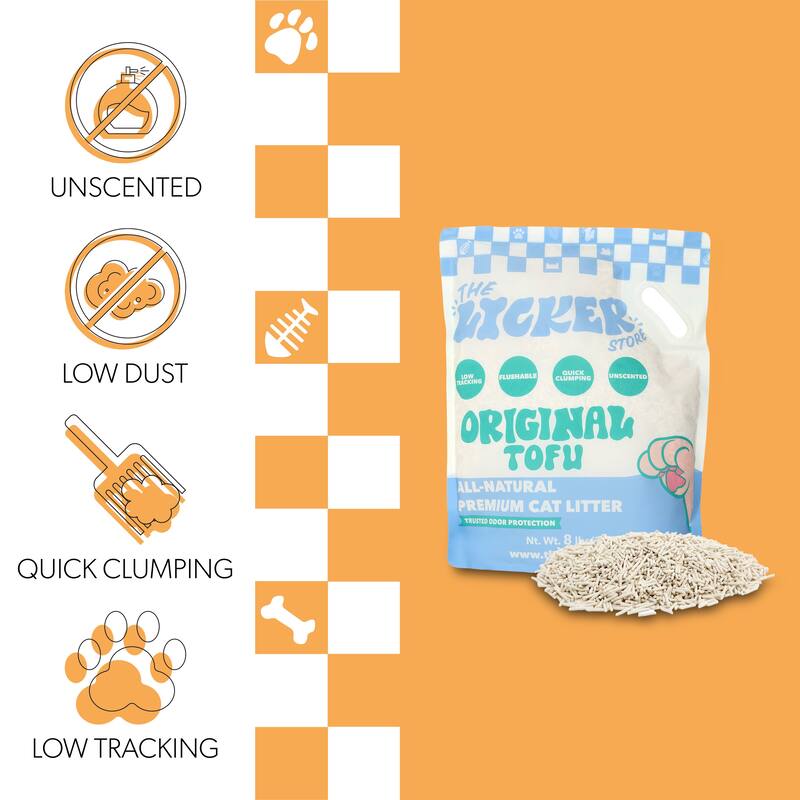 Ultra Absorbent Fast Clumping, Flushable, Natural Ingredient, Odor Control, Low Dust and Low Tracking Tofu Cat Litter