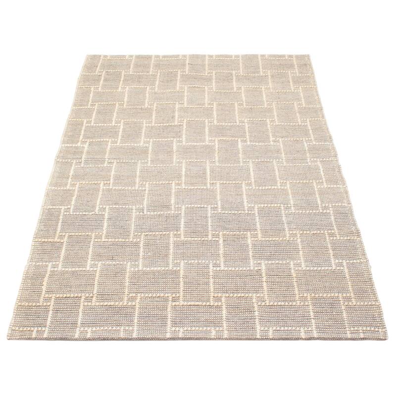 ECARPETGALLERY Braid weave Sienna Cream Wool Rug - 5'0 x 7'11