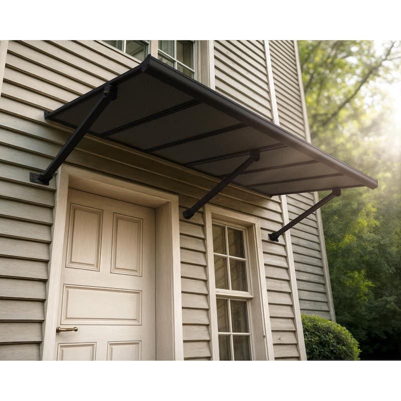 Canopia Augustine 3 ft. Black/Gray Door and Window Awning