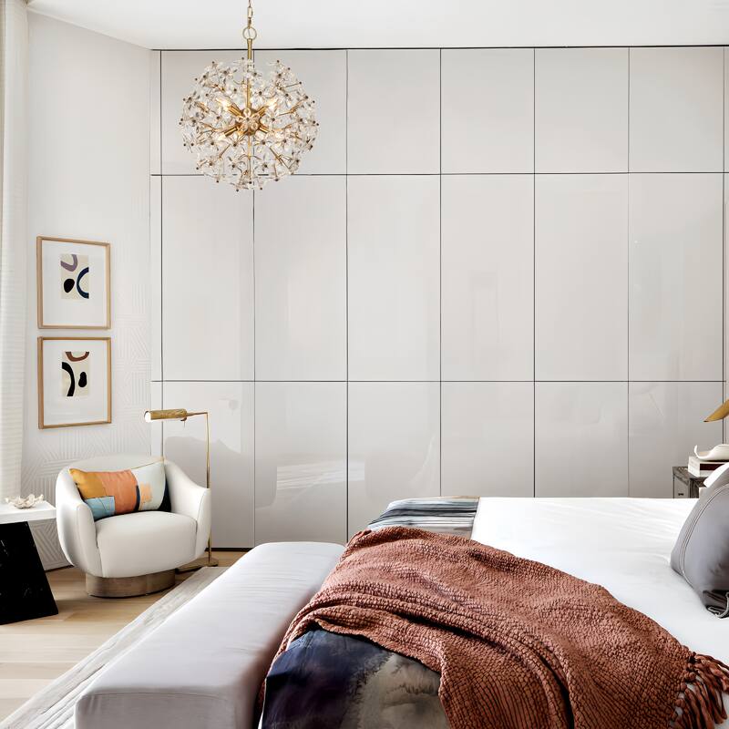 Modern 8-Light Art Gold Crystal Floral Globe Chandelier Ambiance Handmade Pendant for Kitchen Island Bedroom Foyer