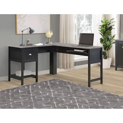 Saint Birch Ansel 56 inches L-Desk with Keyborad Pullout Tray