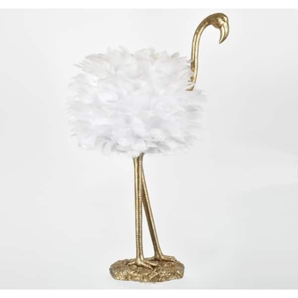gehandicapt weg Op de loer liggen 30"H Gold & White Flamingo Table Lamp - 30"H x 19"W x 14"D - On Sale -  Overstock - 31883095