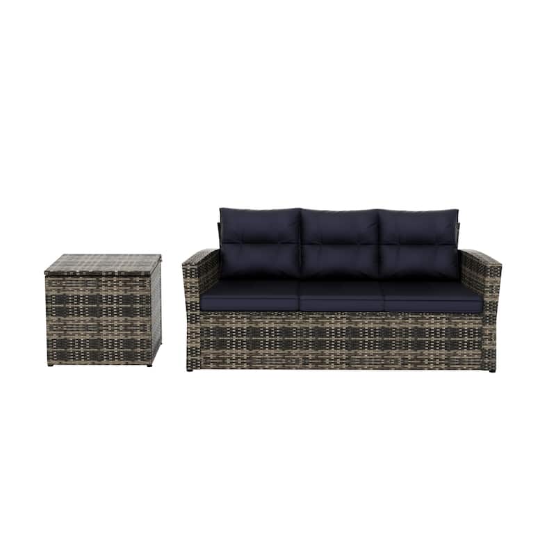 Cruz Brown Wicker Outdoor Patio Sofa