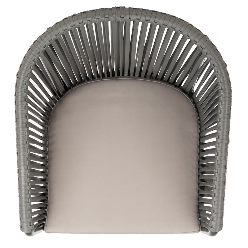 SAFAVIEH Outdoor Amira Rope Chair - Grey (Set of 2) - 23Wx24Dx32H