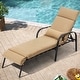 preview thumbnail 13 of 35, Outdoor Adjustable Patio Chaise Lounge Chair with Cushion Beach Poolside