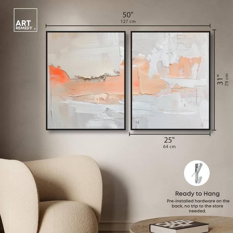 Orange Mist Halo Canvas Set of 2 by Art Remedy