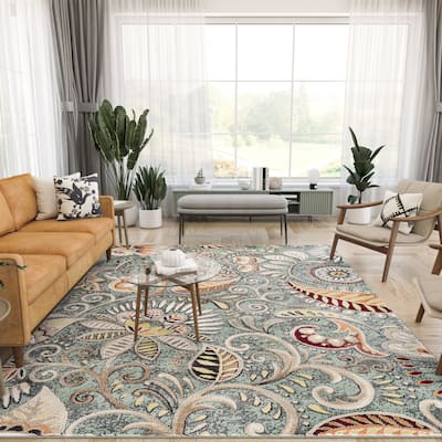 Caprice Mid-Century Modern Floral Indoor Area Rug