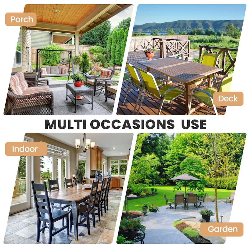 Crestlive Products Outdoor Rectangle Aluminum Dining Table with Umbrella Hole