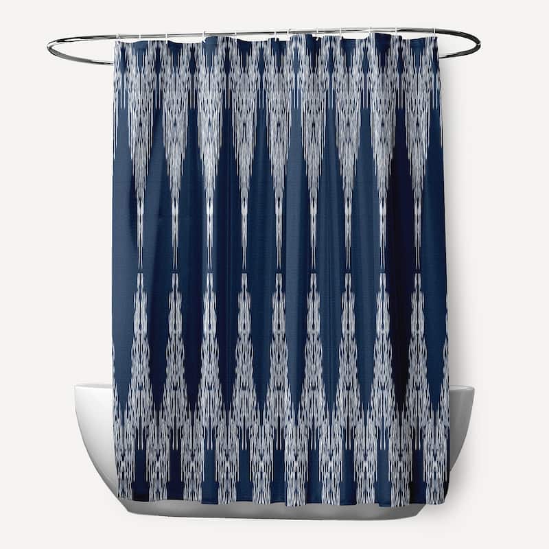 Peace 1 Geometric Print Shower Curtain - Blue