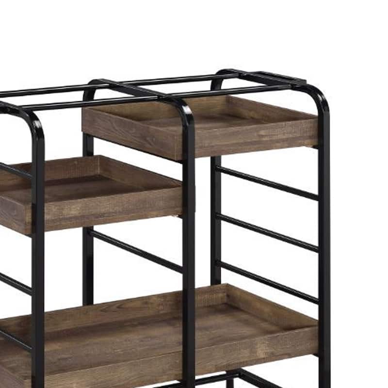 ACME Vorrik Serving Cart in Black & Walnut