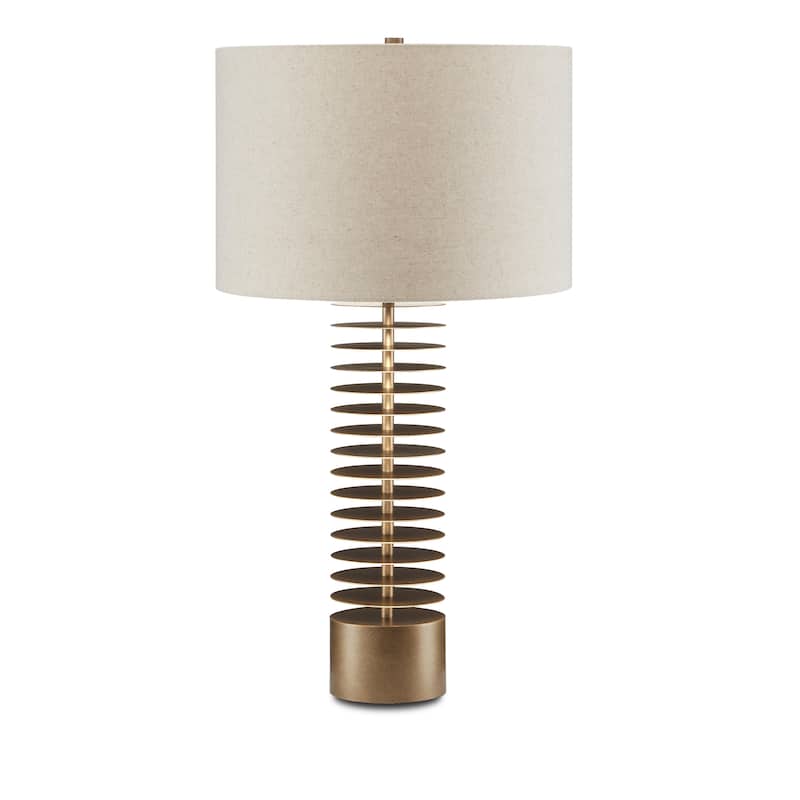 Currey & Company Walwyn Brass Table Lamp - 33.25"h x 18"dia