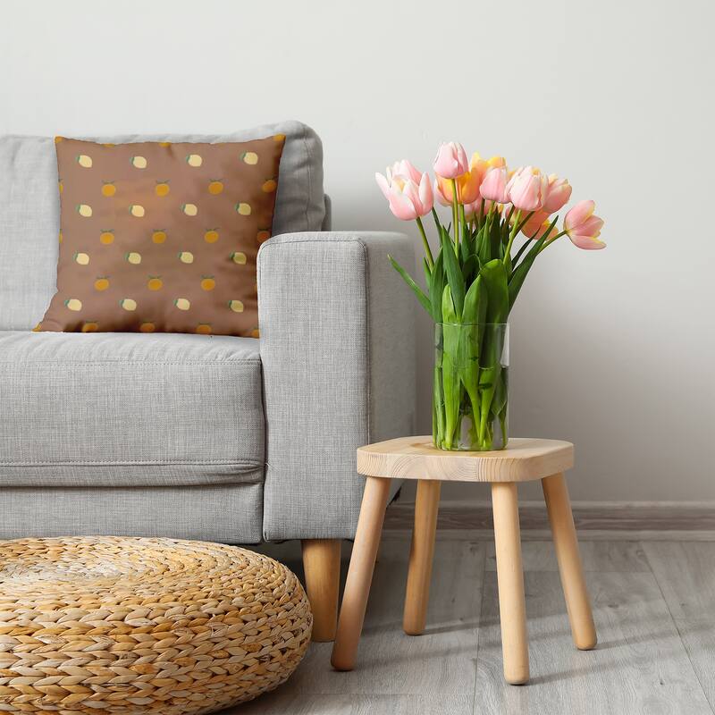 Oranges and Lemons Pattern Decorative Throw Pillow