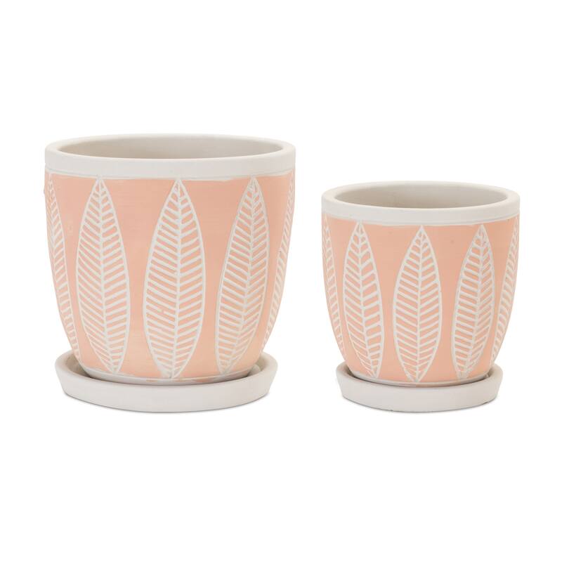 Stone Planter with Plate (Set of 2) - 5 x 5 x 1.5