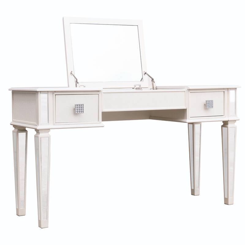 Mirrored Vanities Desk with Drawers