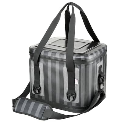 11" Easy Tote Soft Cooler Gray Striped