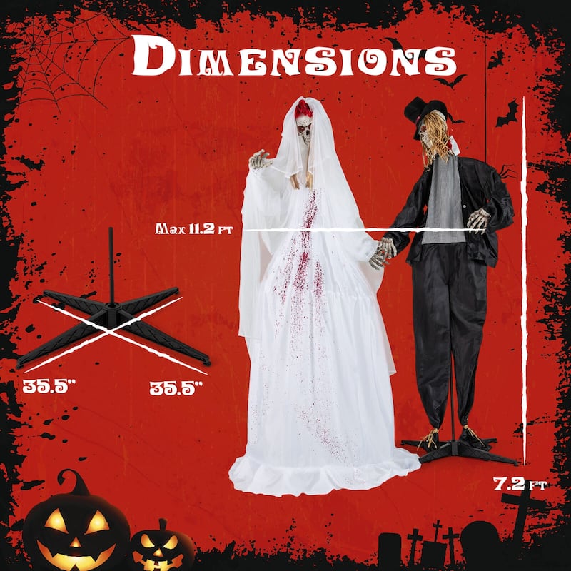 Costway Halloween Animatronic Standing Bride 7.2 FT Haunted House