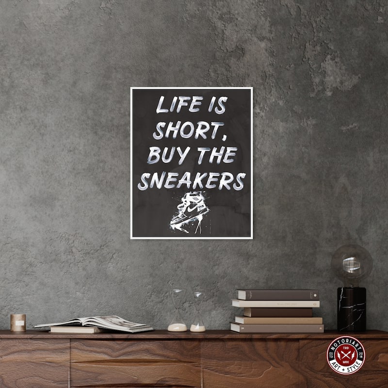 Notoriart Buy The Sneakers Framed Sneaker 1 Piece Canvas Wall Art