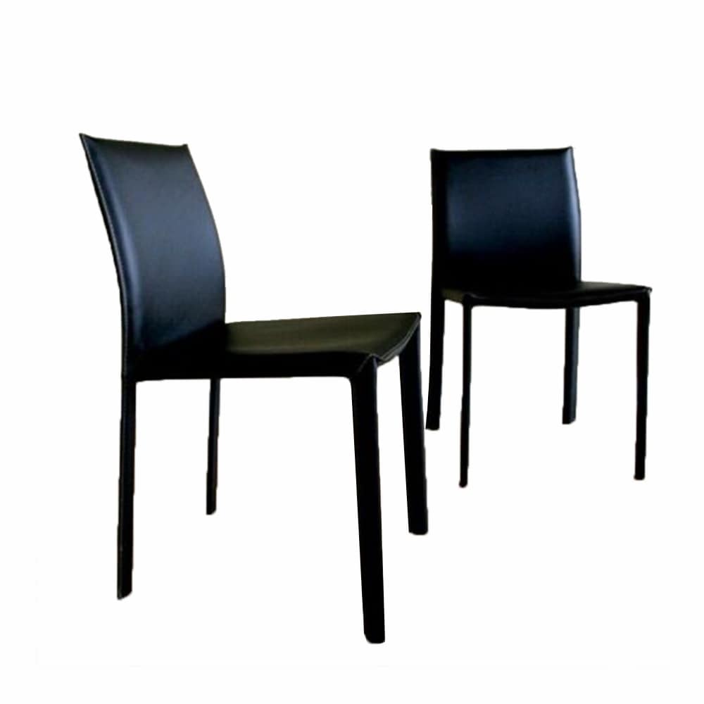 Set of 2 Steel Frame Dining Chair Black 18x32