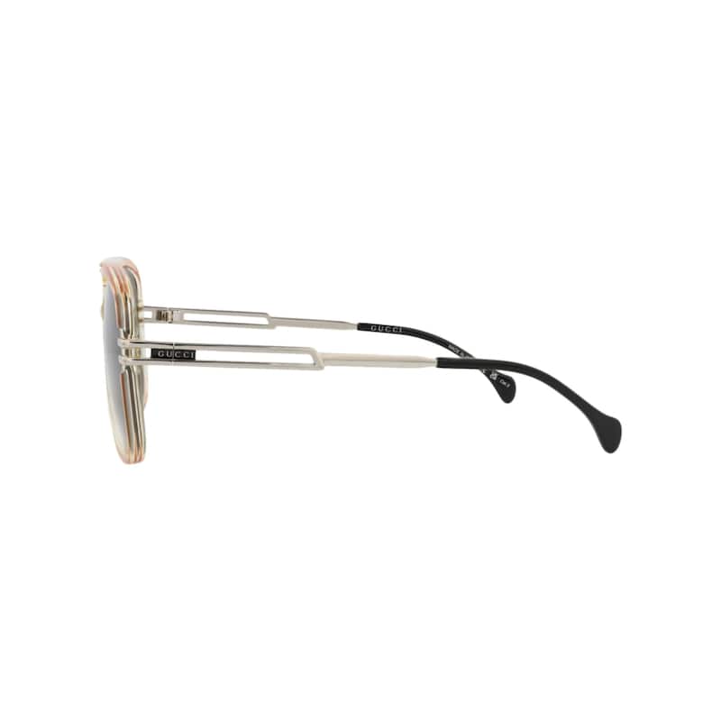 Gucci Aviator-Frame Acetate Sunglasses - Orange Silver Brown - NS