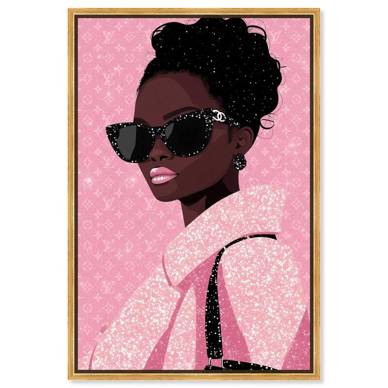Pink Luxury Woman Canvas by Art Remedy - Gold - 10" x 15"