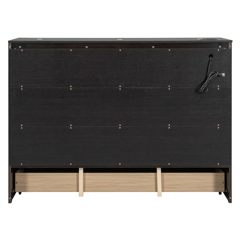 Roomfitters Queen Size Murphy Bed with Large Storage Drawer and USB Ports