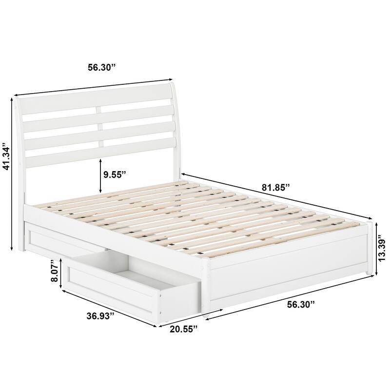 Emelie Platform Bed with Panel Footboard and Storage Drawers